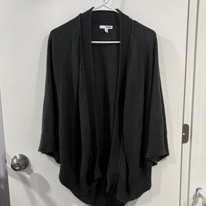 Dark Grey Open-Front Butterfly Style Cardigan